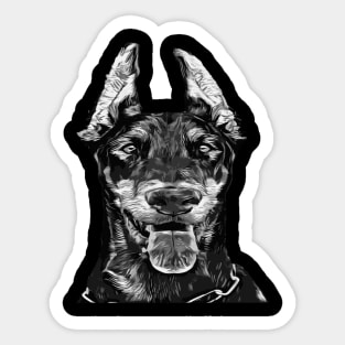 Dober Dog Head Sticker